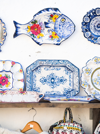 Souvenirs sold in Obidos, Portugal.の写真素材