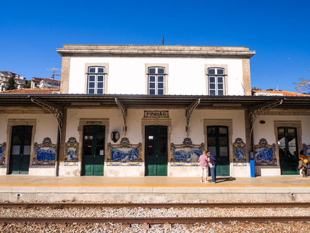 PINHAO, PORTUGAL - APRIL 05, 2017: Old train station in Pinhao, Portugal, on a spring day.のeditorial素材