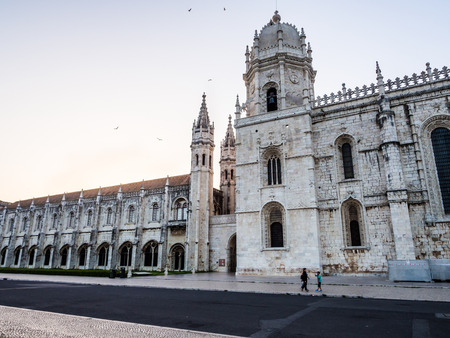 LISBON, PORTUGAL - JUNE 13, 2017: Jeronimos Monastery in Lisbon, Portugal, at sunset.のeditorial素材