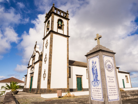 Church in Algarvia on Sao Miguel island, Azores, Portugal.のeditorial素材