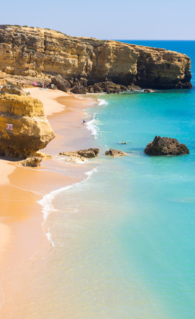 SAO RAFAEL BEACH, ALGARVE, PORTUGAL - MARCH 26, 2018: Praia de Sao Rafael (Sao Rafael beach) in Algarve region, Portugal.のeditorial素材