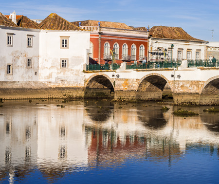 TAVIRA, PORTUGAL -MARCH 28, 2018: View of the old town of Tavira in Algarve region, south of Portugal.のeditorial素材