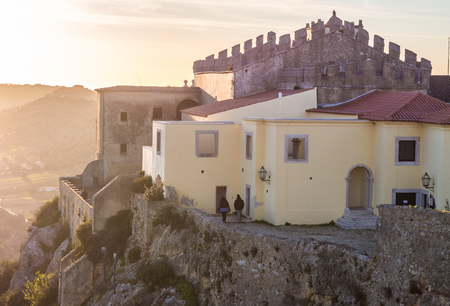 PALMELA, PORTUGAL â FEBRUARY 03, 2019: Palmela Castle in Setubal District, south of Lisbon in Portugal, at sunset.のeditorial素材