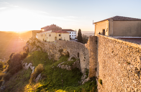 PALMELA, PORTUGAL â FEBRUARY 03, 2019: Palmela Castle in Setubal District, south of Lisbon in Portugal, at sunset.のeditorial素材