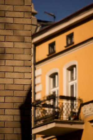 Old tenement house blurred effect.の写真素材