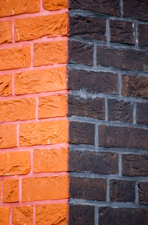 Corner of brick building wall.の写真素材