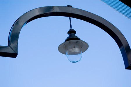 Vintage street lamp close up.