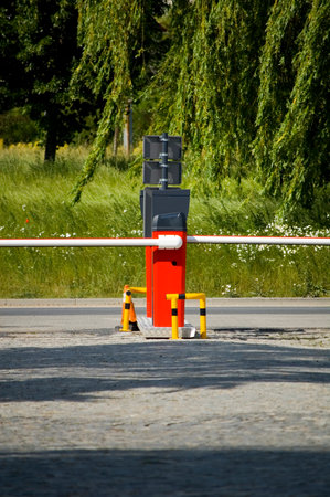 Automatic barrier gate in the parking.