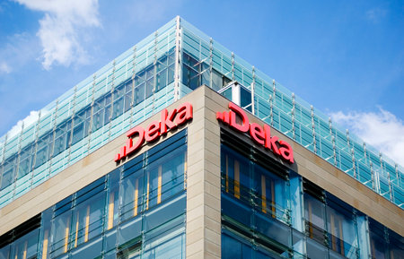 Berlin, Germany - July 13, 2023: Deka investment bank logo sign on an exterior wall.のeditorial素材