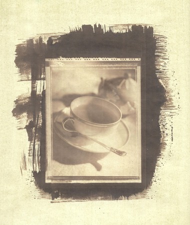 Tea Cup Polaroid Transferの写真素材