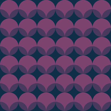 Vector purple geometric fan seamless pattern. Perfect for fabric, wallpaper and stationery. Surface...