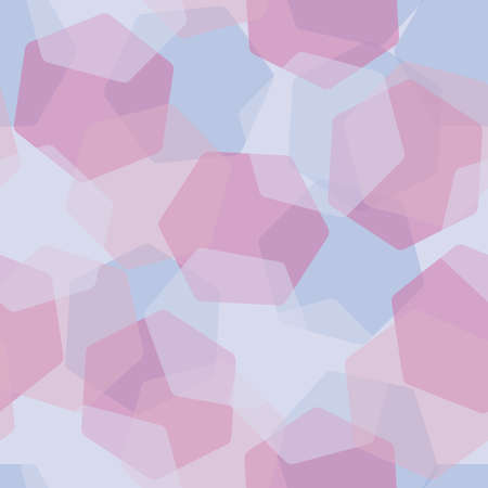 Vector blue and pink abstract hexagon texture seamless pattern. Playful, delicate and dreamy. Perfect for fabric, wallpaper, scrapbooking and stationery. Surface pattern design.のイラスト素材