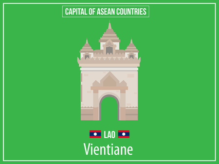 Vectors illustration of Capital of Laos Countryのイラスト素材