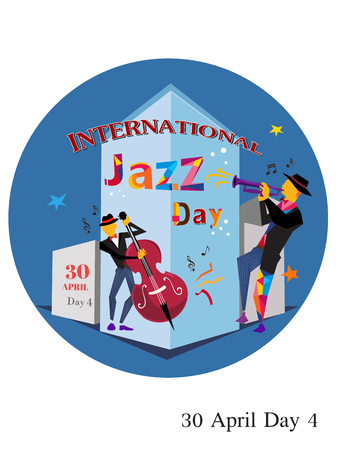 Vector Illustration of International Jazz Dayのイラスト素材