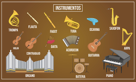 Vector illustration of Classic Instrumentosのイラスト素材