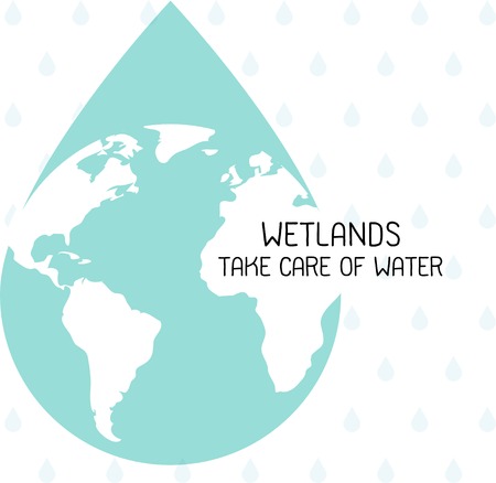 Vector graphic Illustration of Wetlands take care water day