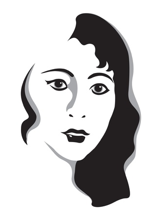 Beautiful young woman's faceのイラスト素材
