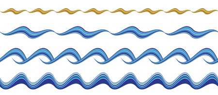 Set of horizontal seamless wavy bordersのイラスト素材