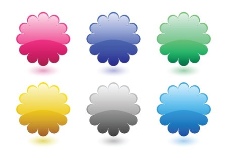 Glossy floral button setのイラスト素材