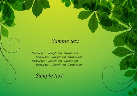 Abstract summer background with green leavesのイラスト素材