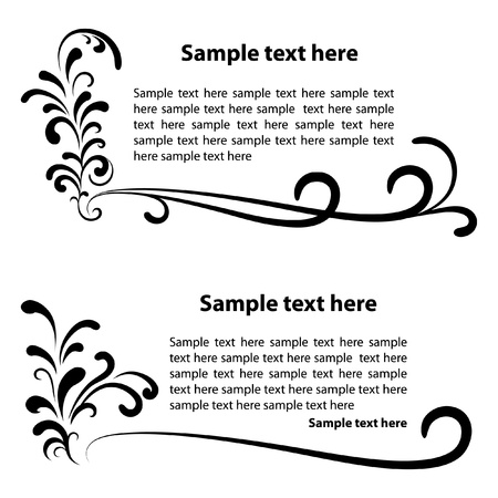 Two abstract monochrome backgrounds with floral silhouette. Space for your textのイラスト素材
