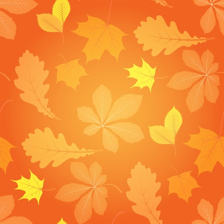 Autumn seamless pattern with fallling leavesのイラスト素材