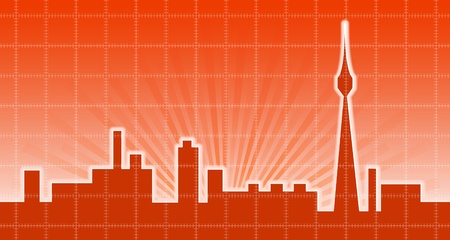 City skyline seamless background. Space for your textのイラスト素材
