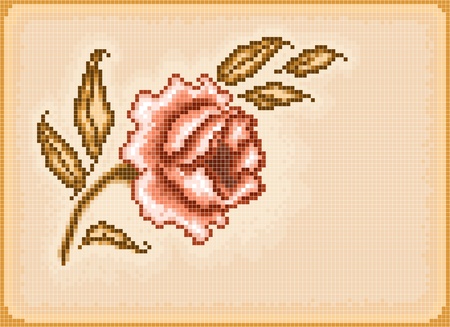 Floral pixel backgroundのイラスト素材