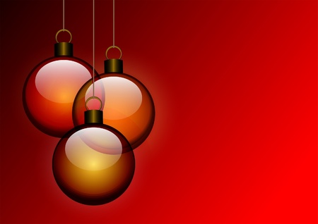 Transparent glass balls, Christmas decorationのイラスト素材