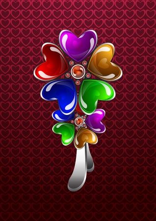 Glossy colorful floral bijouterieのイラスト素材