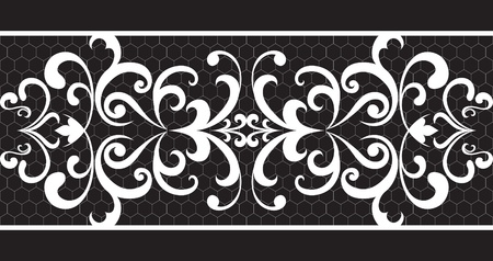 Seamless lace stripe on black backgroundのイラスト素材