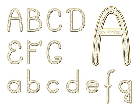 Diamond font isolated on white, set of lettersのイラスト素材