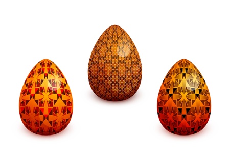 Set of painted Easter eggs on whiteのイラスト素材