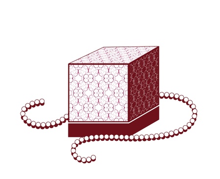 Perfume box and beads isolated on whiteのイラスト素材