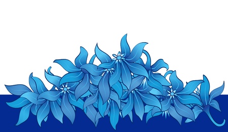 Heap of flower heads, floral border, element for designのイラスト素材
