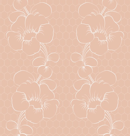 Floral lace pattern, seamless backgroundのイラスト素材