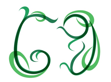 Green grassy summer font, letter Gのイラスト素材