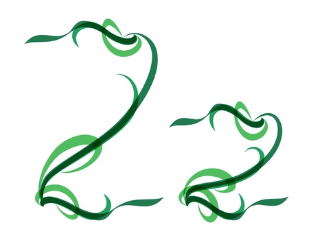 Green grassy summer font, letter Zのイラスト素材