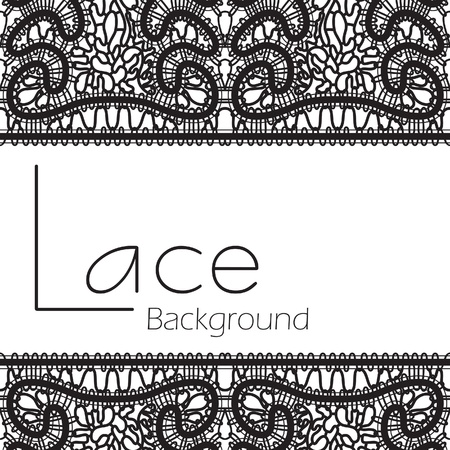 Black lace texture isolated on white background のイラスト素材