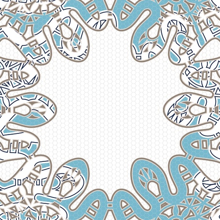 Ornamental snake skin frame on white