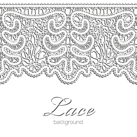 White lace,  realistic horizontal seamless borderのイラスト素材