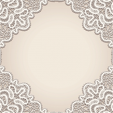 Realistic old lace, vintage frame backgroundのイラスト素材