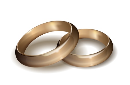 Gold wedding rings on whiteのイラスト素材