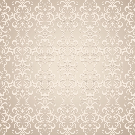 Seamless floral pattern, vintage beige backgroundのイラスト素材