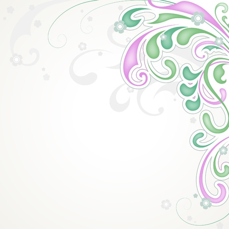 Abstract floral background, herbal swirls designのイラスト素材