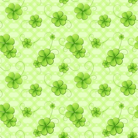 Clover green leaves seamless patternのイラスト素材