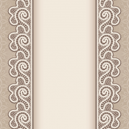 Vintage background with lace seamless bordersのイラスト素材