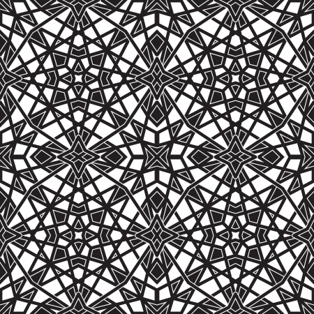 Black and white geometric seamless patternのイラスト素材
