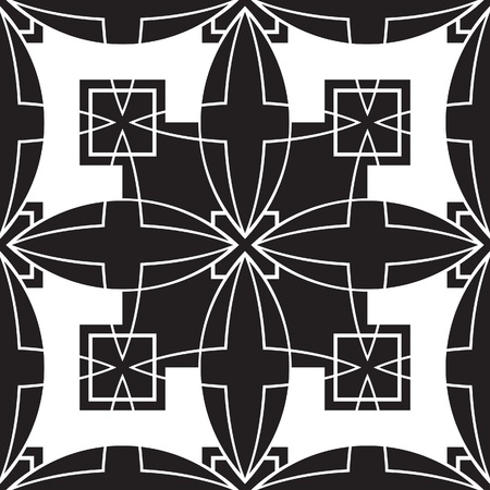 Black and white geometric seamless patternのイラスト素材
