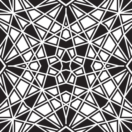 Black and white geometric seamless patternのイラスト素材